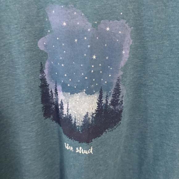 Life Is Good Women's Large Star Struck Night Sky Long Sleeve Shirt Blue - Picture 5 of 6